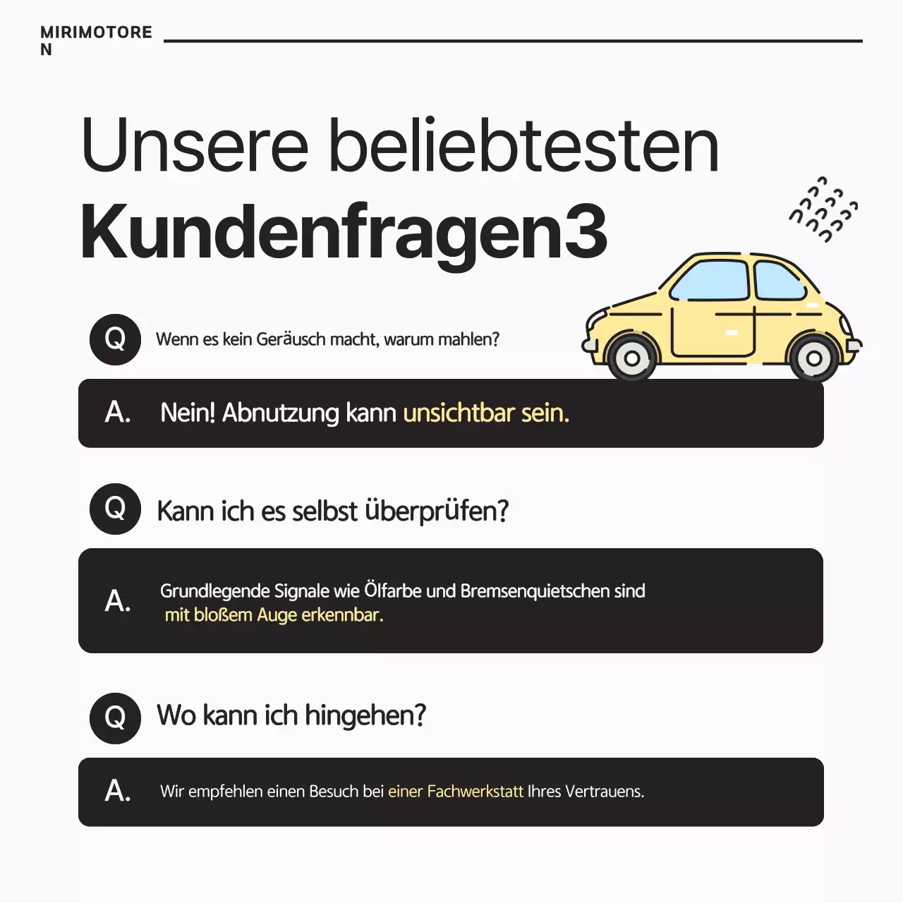 Eine einfache Anleitung zur Autowartung in Weiß und Schwarz