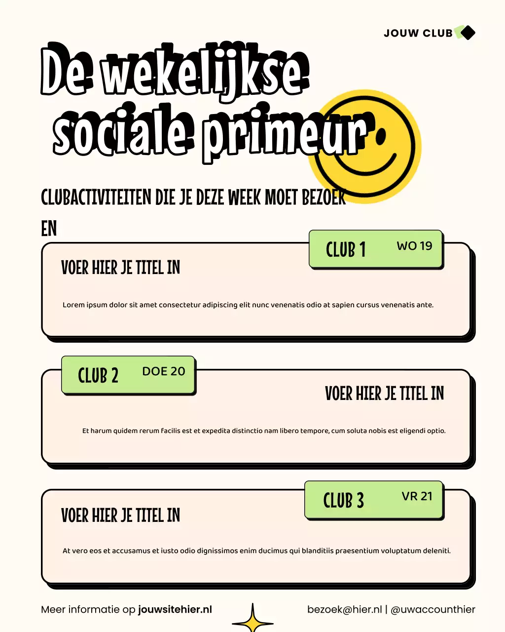 Kleurrijke trendy evenementennieuwsbrief Instagram-bericht