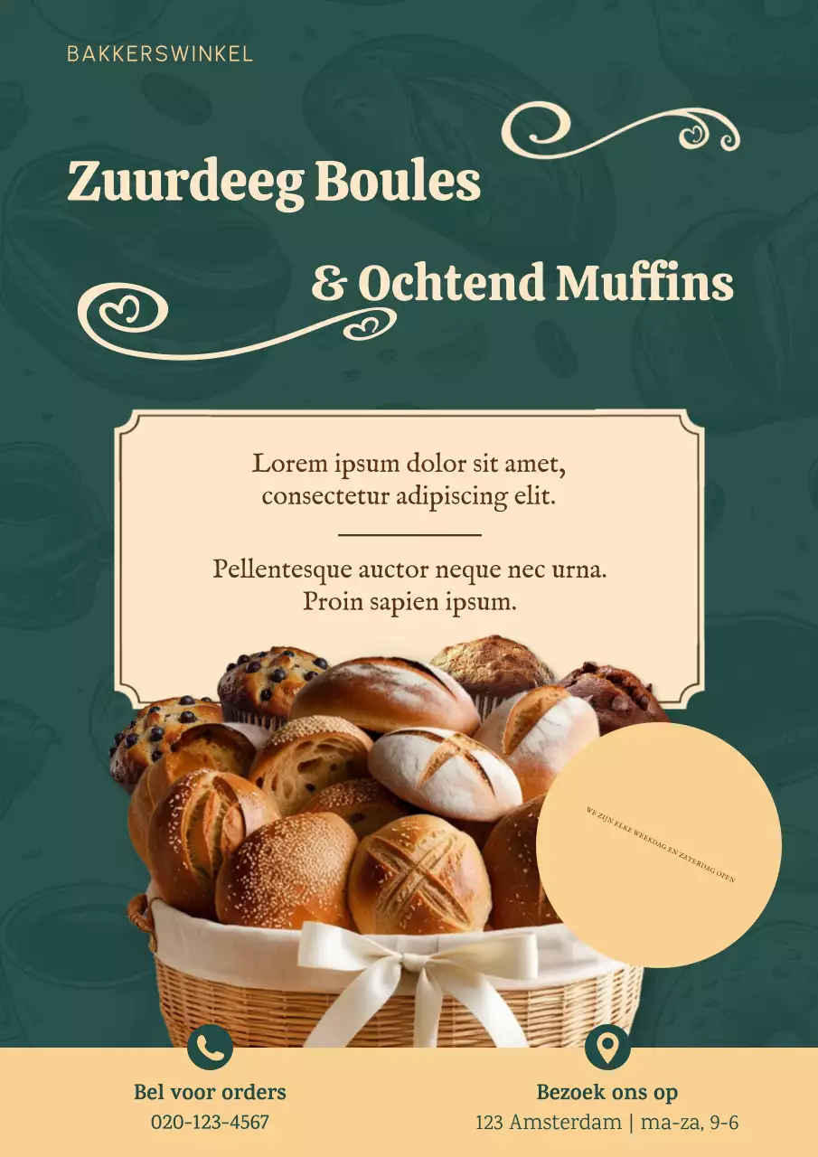 Beige en bruine bakkerijwinkel Lokale MKB-promotieposter