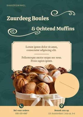 Beige en bruine bakkerijwinkel Lokale MKB-promotieposter