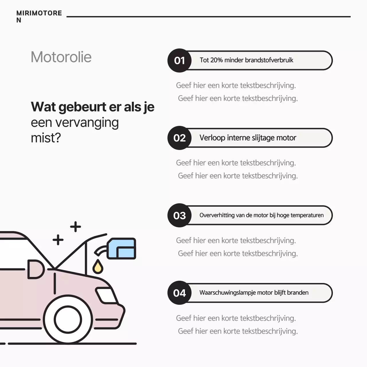 Een eenvoudige auto-onderhoudsgids in wit en zwart