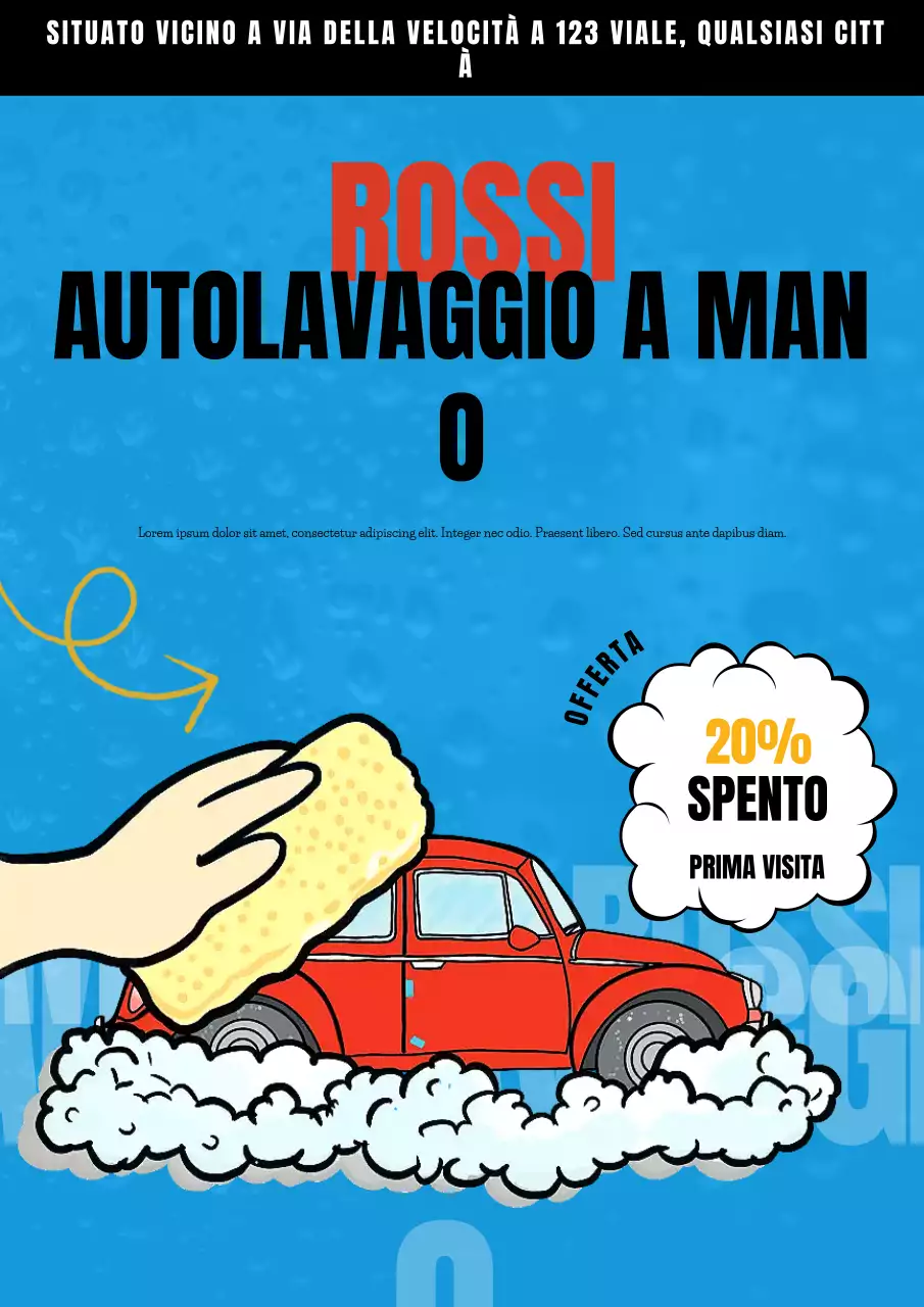 promozione autolavaggio blu audace