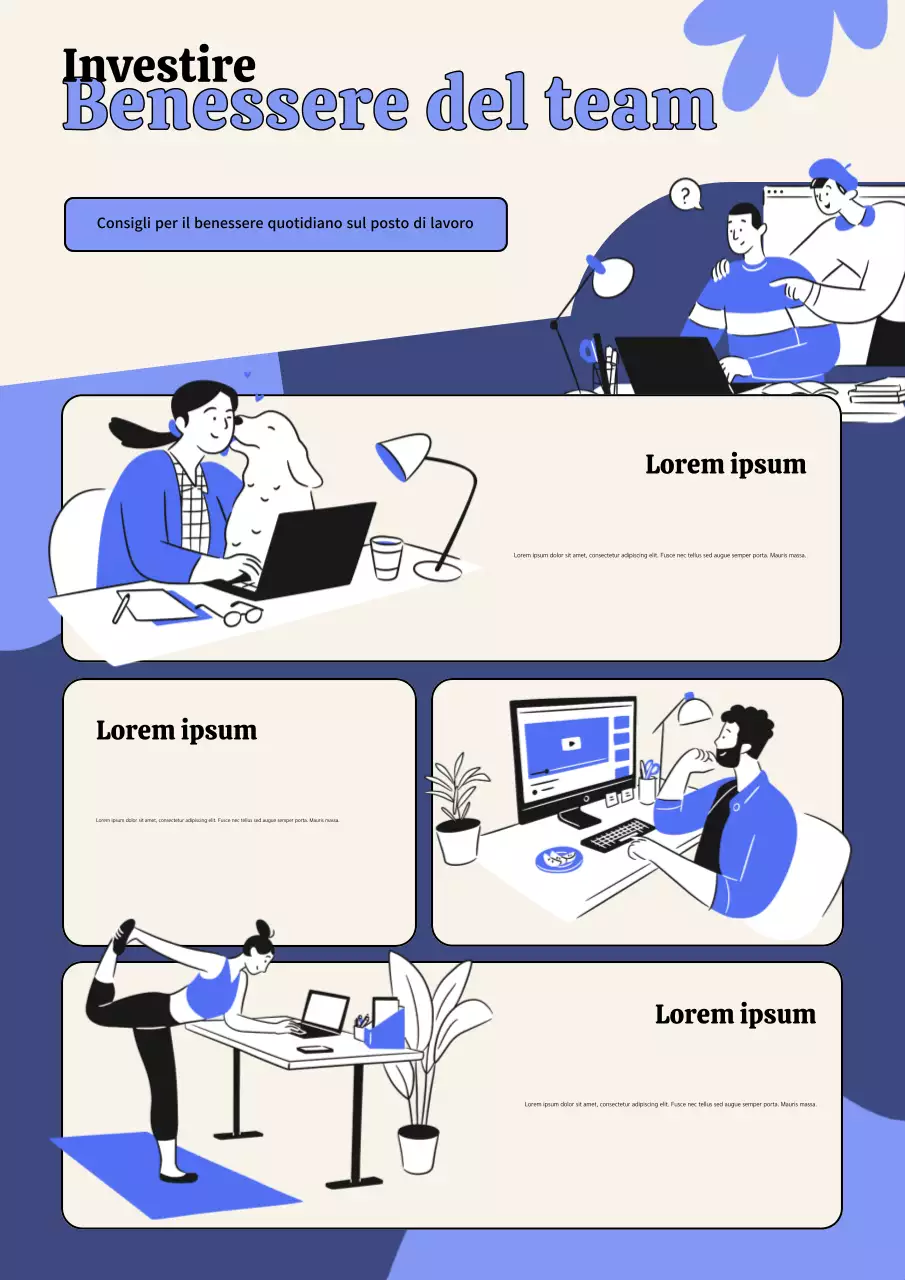 Manifesto del programma di benessere sul posto di lavoro viola e bianco
