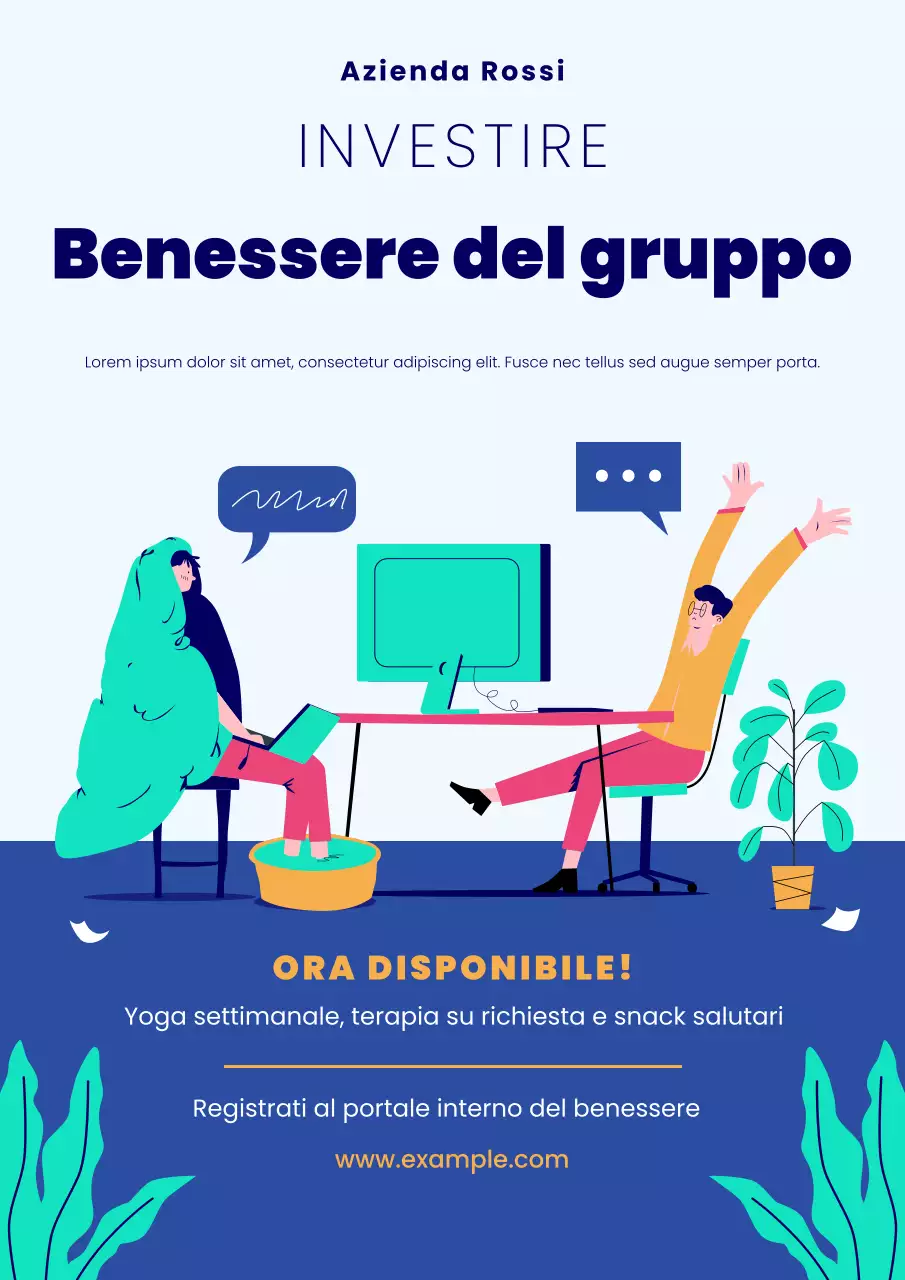 Manifesto di invito per l'area di lavoro del programma benessere