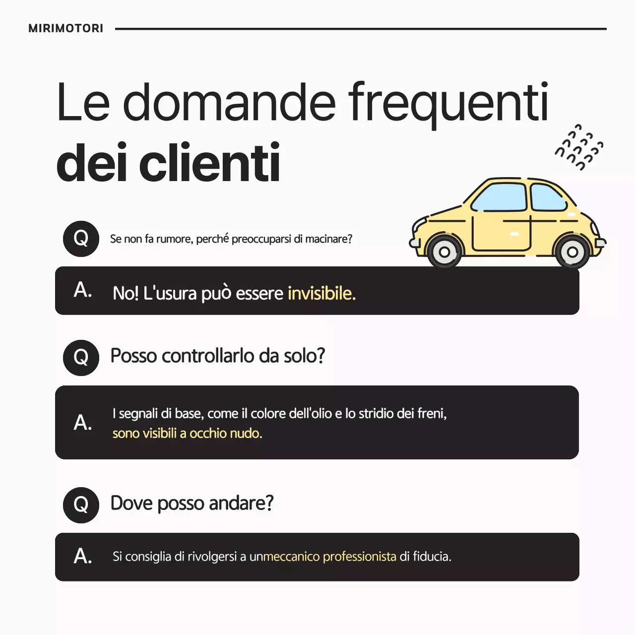 Una semplice guida alla manutenzione dell'auto in bianco e nero