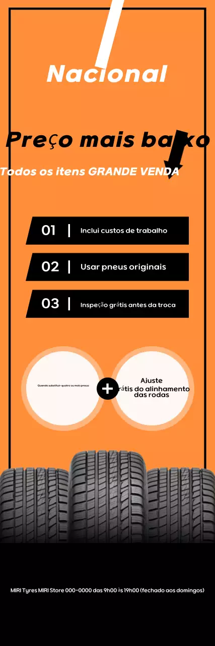 Evento de desconto em pneus Orange Highlight