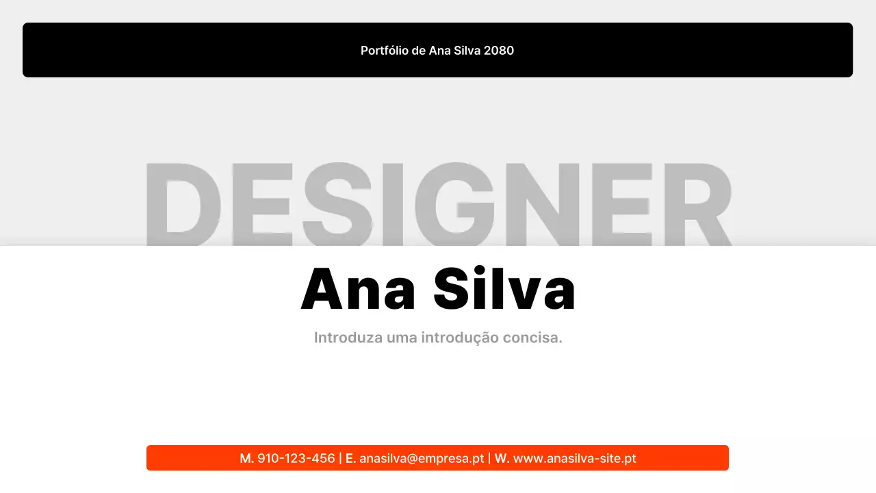 Apresentando o Portfólio Minimal Preto