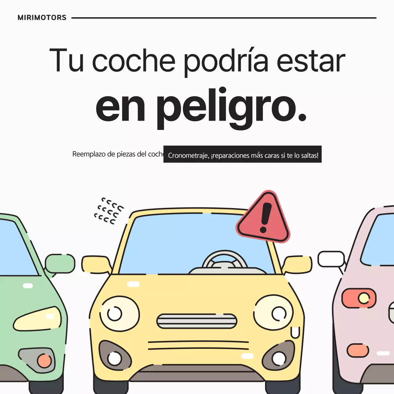 Una sencilla guía de mantenimiento del coche en blanco y negro