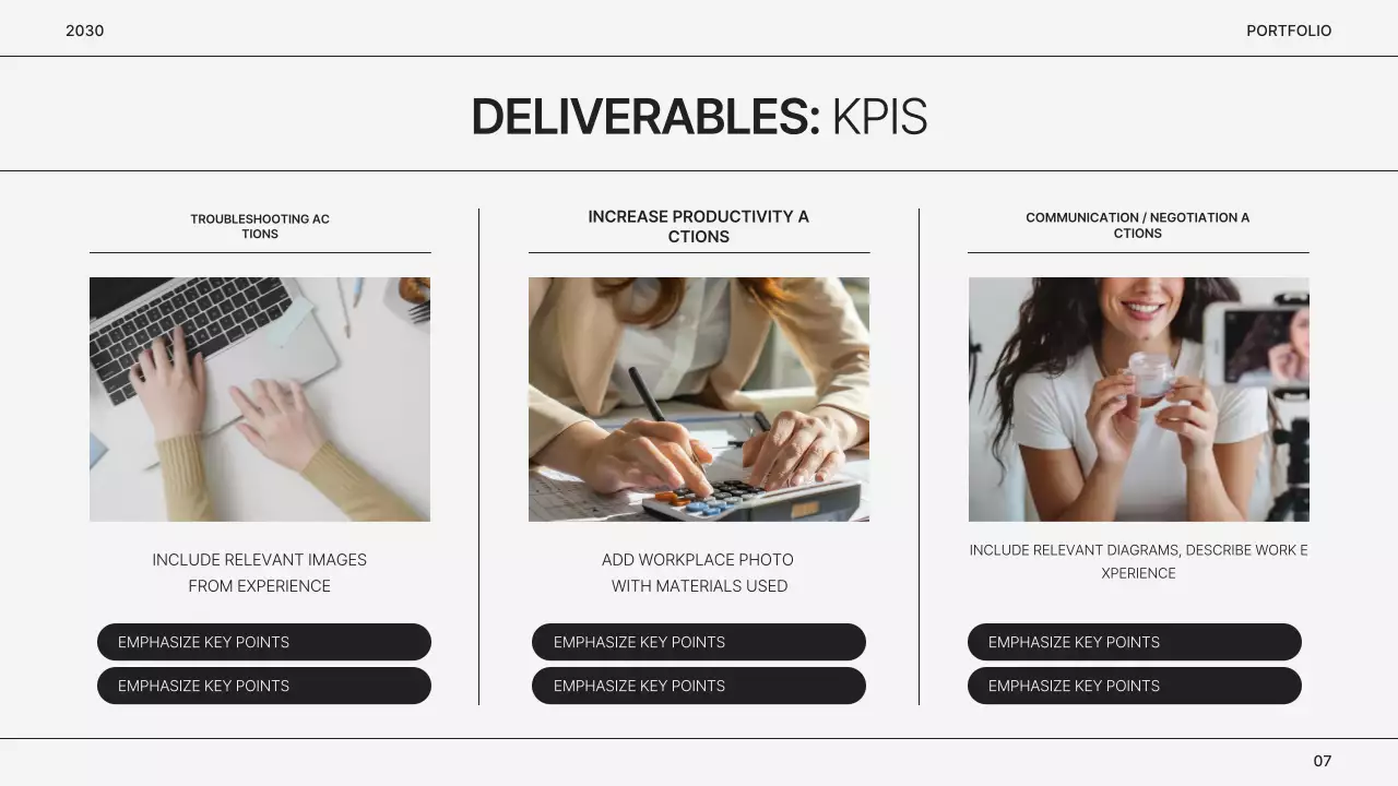 Portfólio simples de profissional de marketing cinza