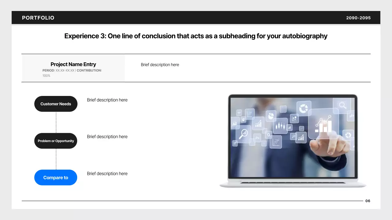 Simple developer portfolio in black and blue