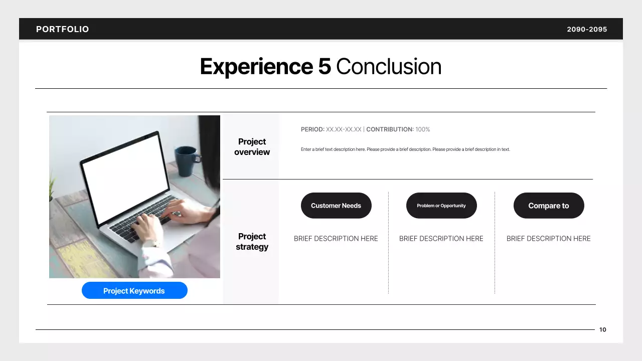 Simple developer portfolio in black and blue