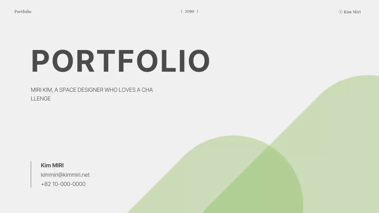 Portfólio de designer limpo em verde limão