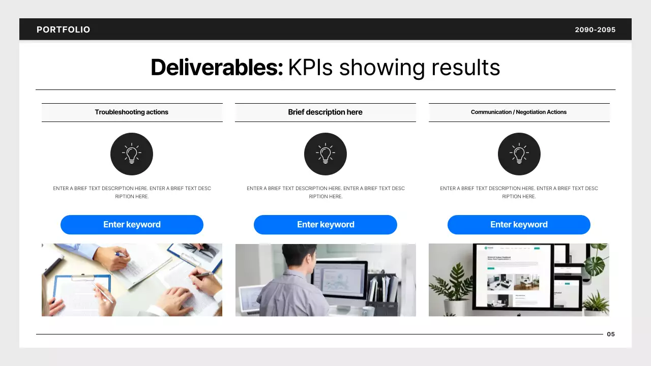 Simple developer portfolio in black and blue