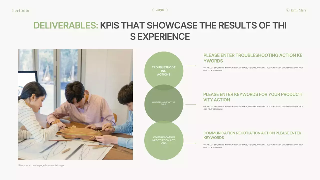 Portfólio de designer limpo em verde limão