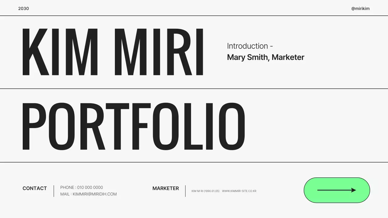 Portfólio simples de profissional de marketing cinza