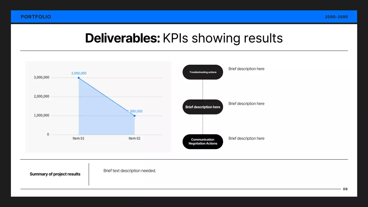 Simple developer portfolio in black and blue