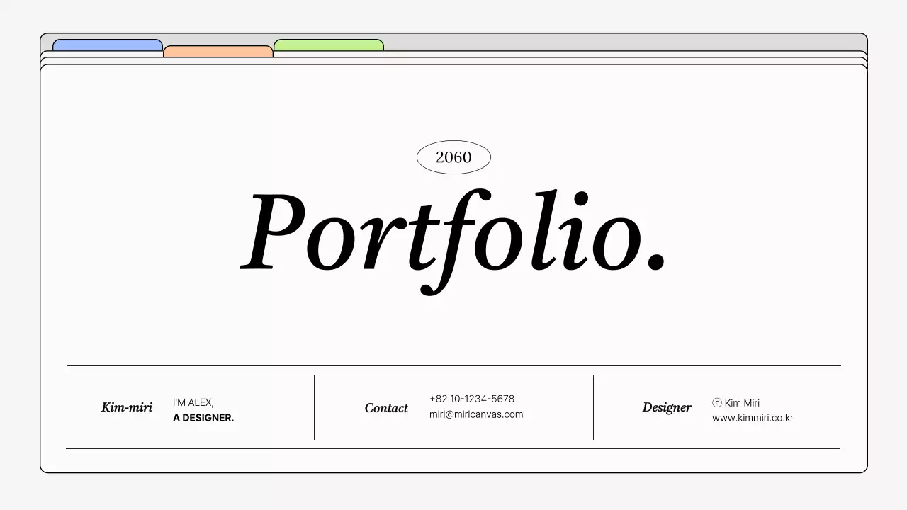 Simple designer portfolio in gray