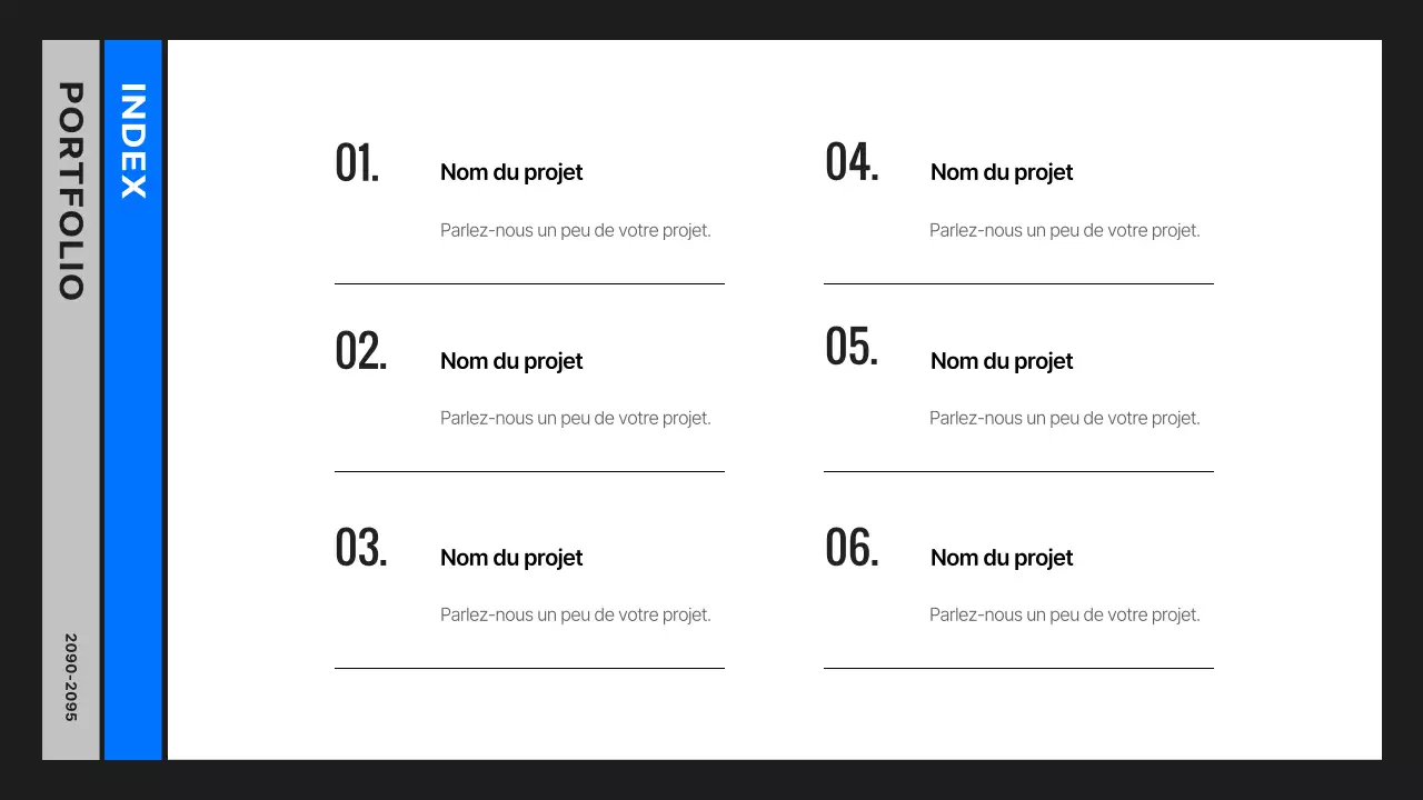Portfolio de développeur simple en noir et bleu