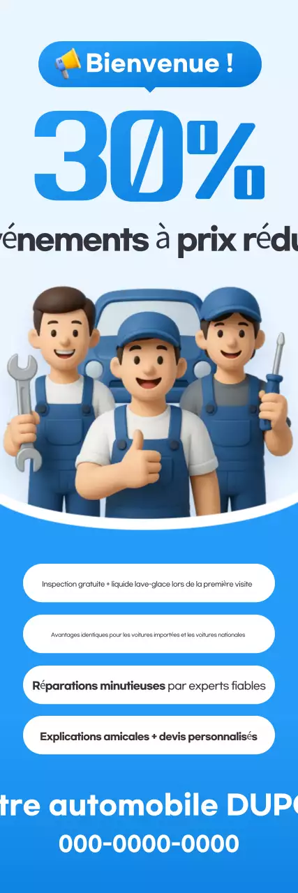 Annonce promotionnelle simple bleue