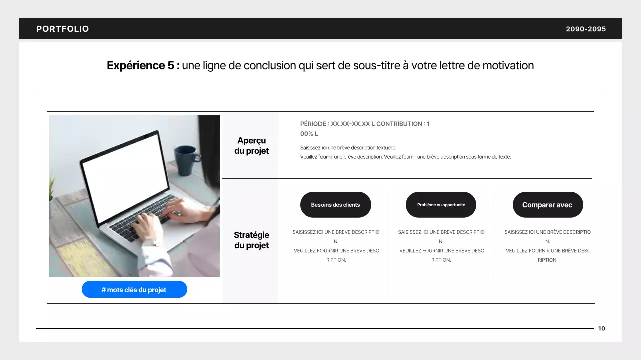 Portfolio de développeur simple en noir et bleu