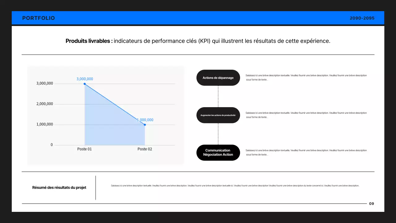 Portfolio de développeur simple en noir et bleu