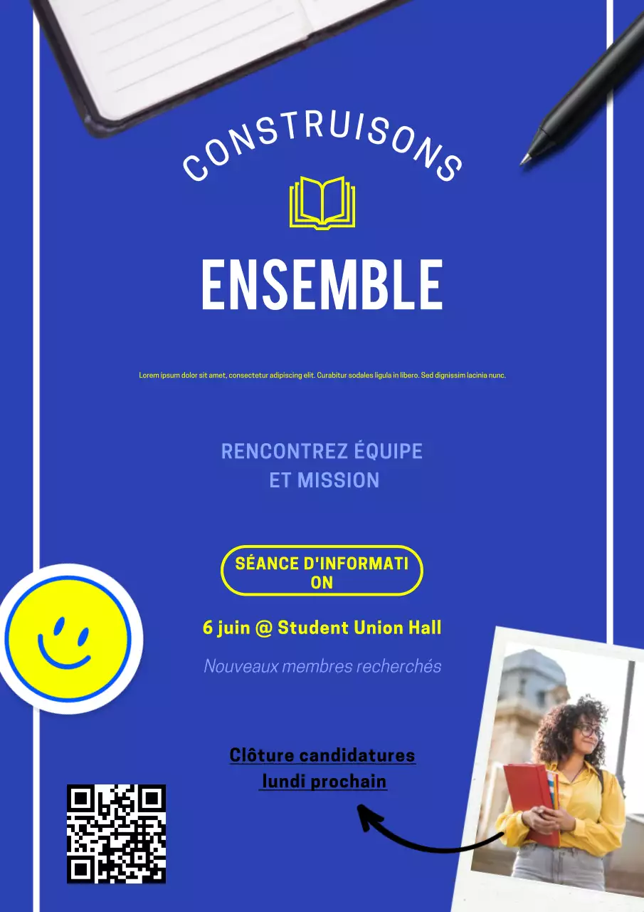 invitation d'équipe moderne bleue