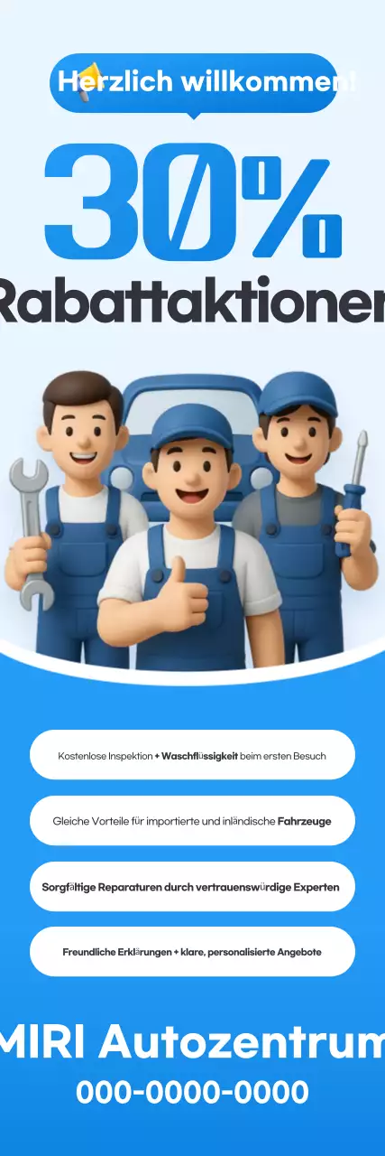 Blaue, einfache Werbeanzeige