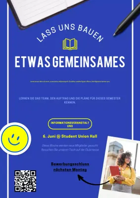 blaue moderne Teameinladung