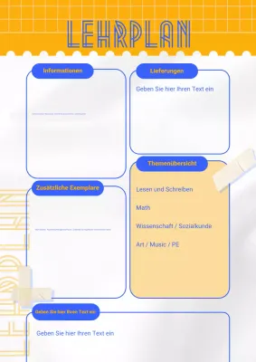 oranger Retro-Stundenplan