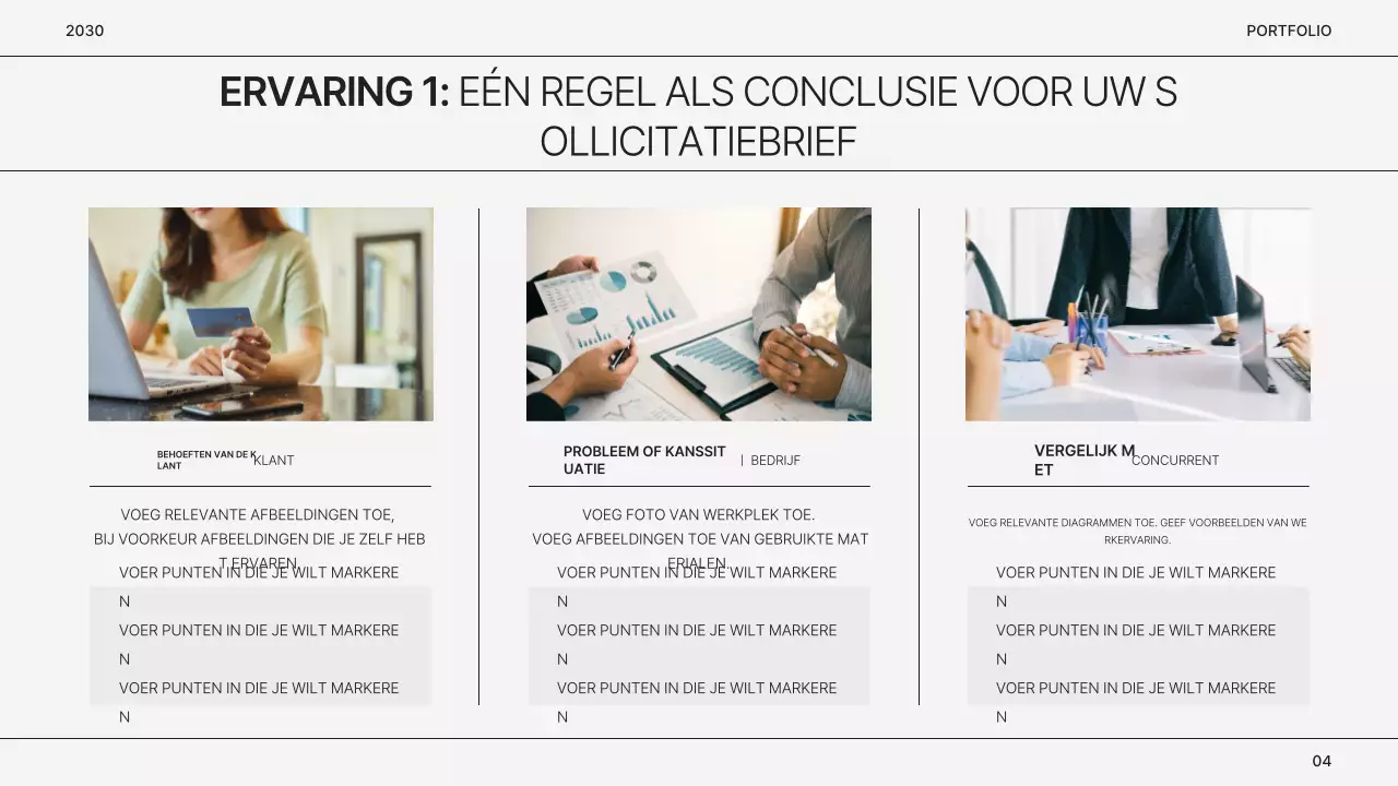 Eenvoudige grijze marketeer portfolio