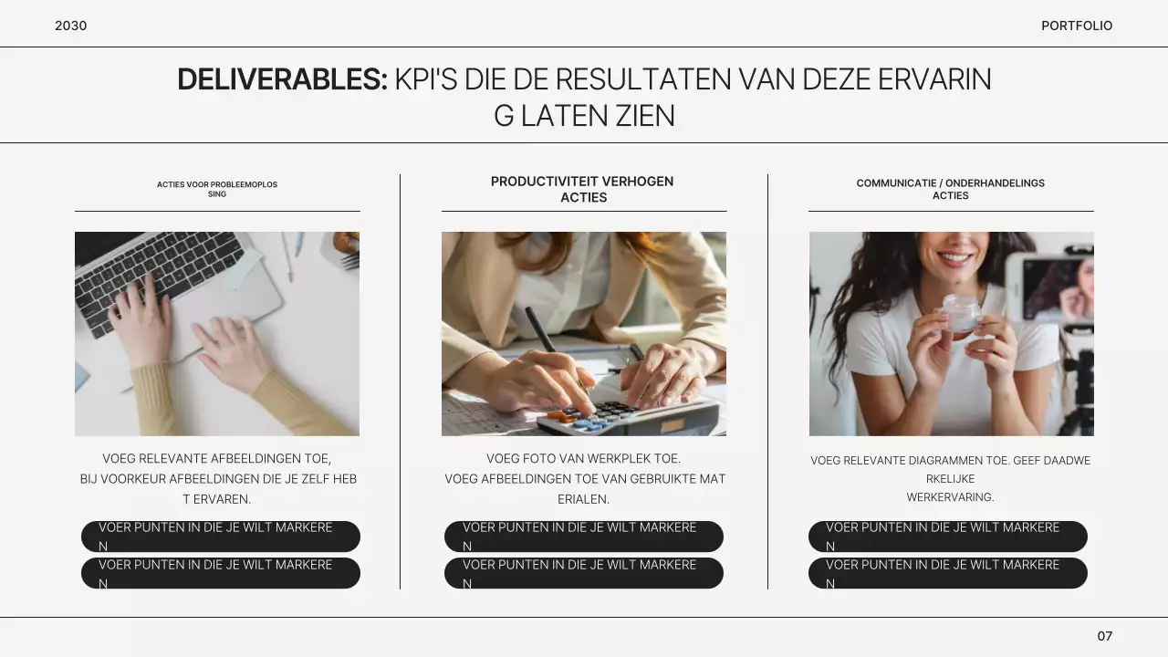 Eenvoudige grijze marketeer portfolio