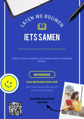 blauwe moderne teamuitnodiging