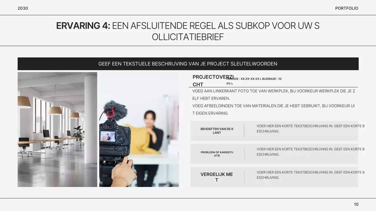 Eenvoudige grijze marketeer portfolio