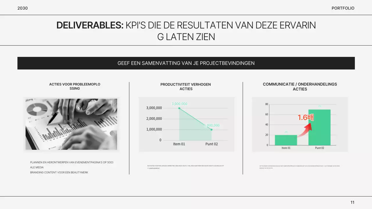 Eenvoudige grijze marketeer portfolio