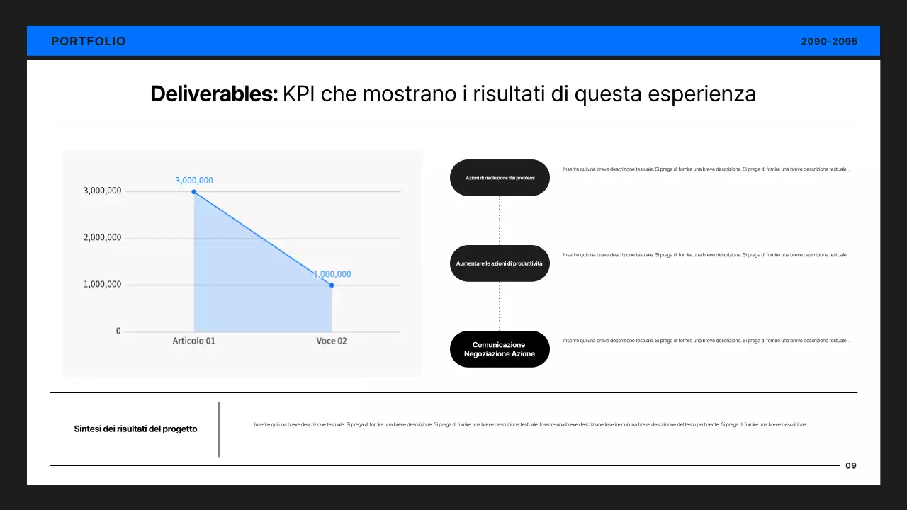 Portafoglio per sviluppatori semplice in nero e blu