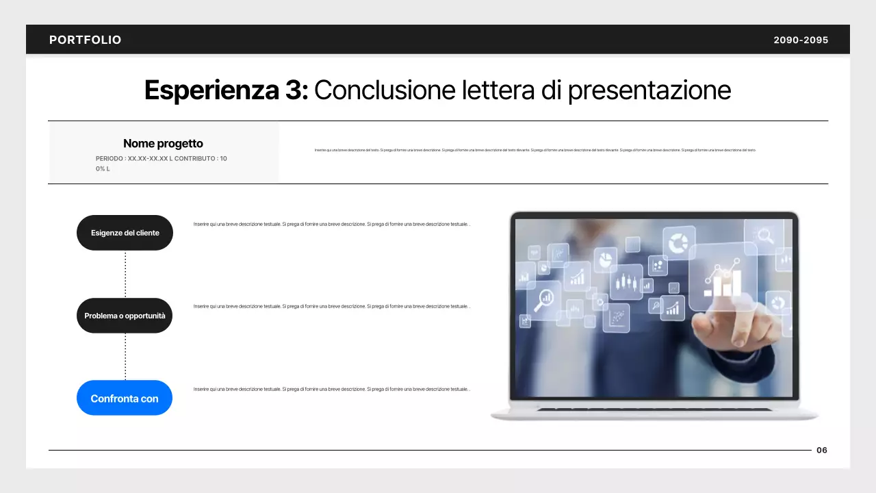 Portafoglio per sviluppatori semplice in nero e blu