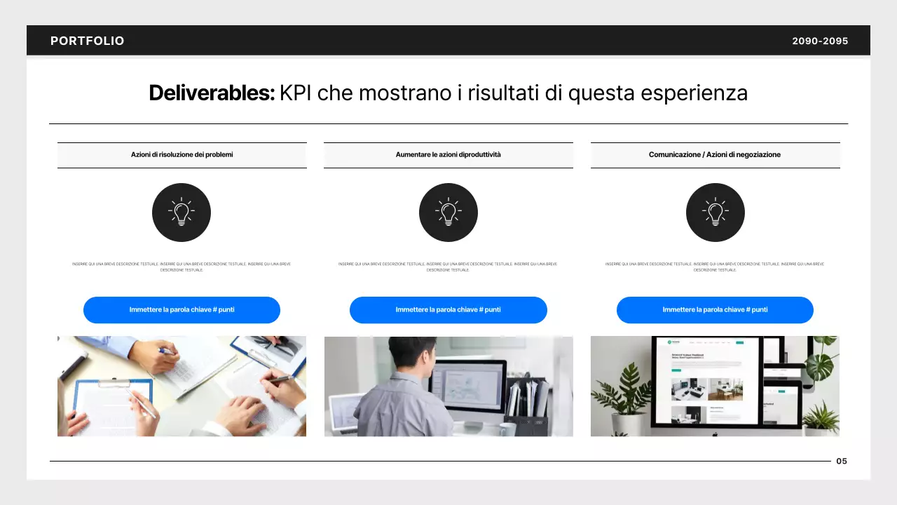 Portafoglio per sviluppatori semplice in nero e blu