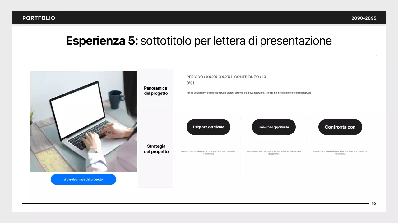 Portafoglio per sviluppatori semplice in nero e blu