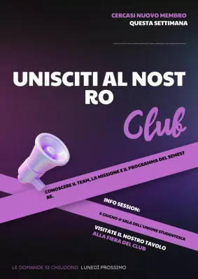 Manifesto dell'annuncio del Purple Modern Club
