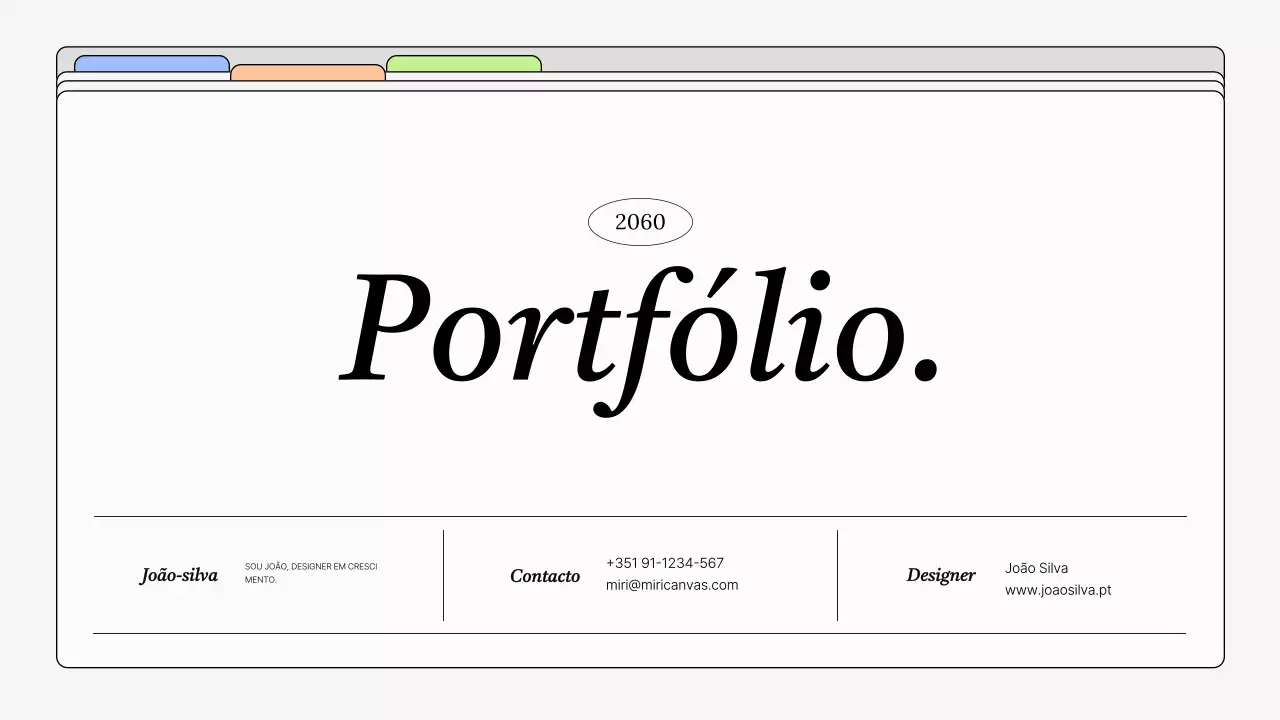 Portfólio de designer simples em cinza