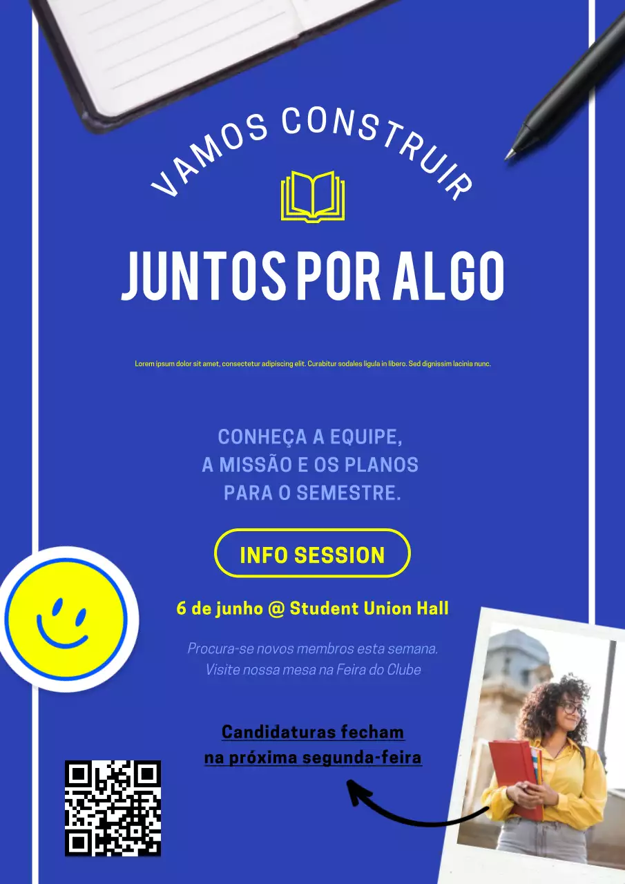convite azul moderno para equipe