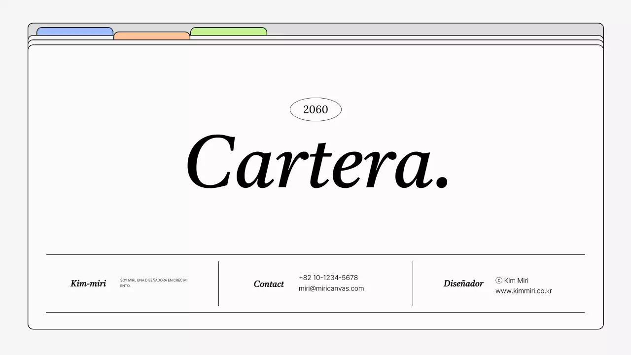 Portafolio de diseño sencillo en color gris