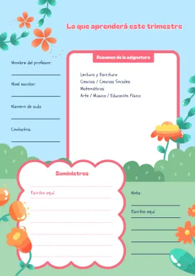 Planificador escolar divertido en tonos pastel