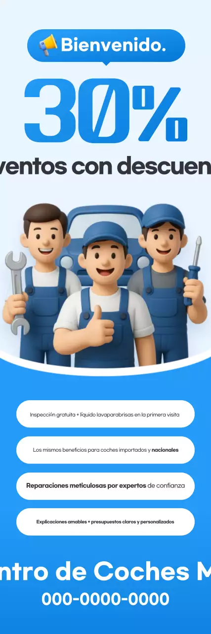 Anuncio promocional simple azul