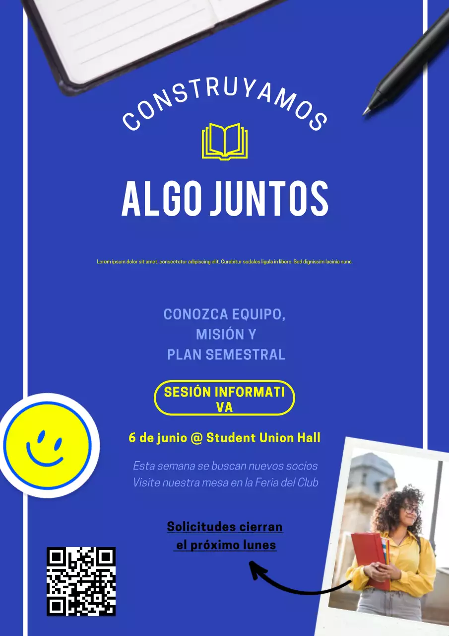 Invitación de equipo moderna azul