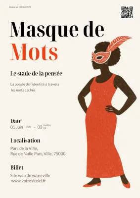 Affiche d'invitation au carnaval rouge vintage