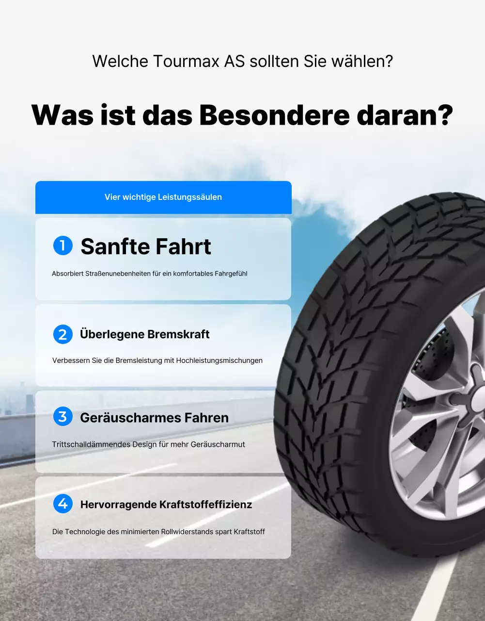 Blaue moderne Reifenwerbung