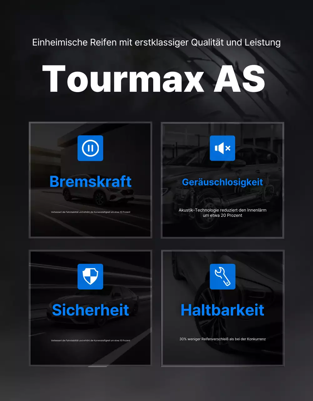 Blaue moderne Reifenwerbung