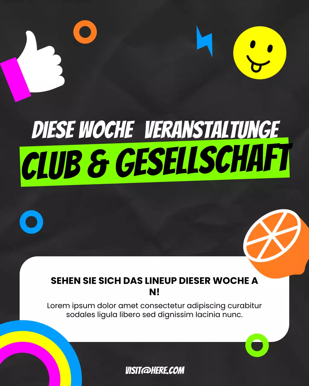 Ankündigung von Black Trendy Events