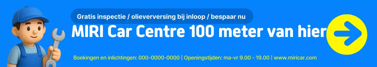 Schone blauwe en witte autocentrum locatie informatie promotie